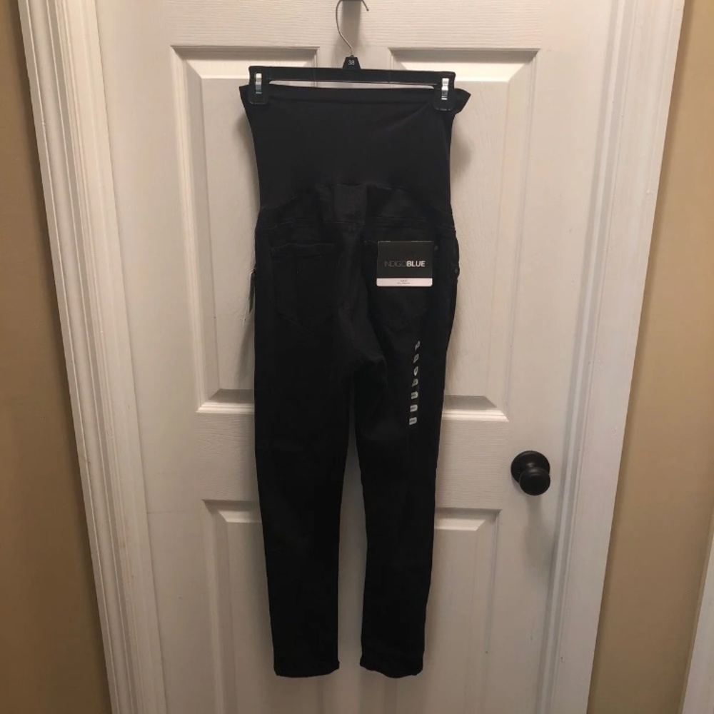 Indigo Blue Black Maternity Skinny Jeans